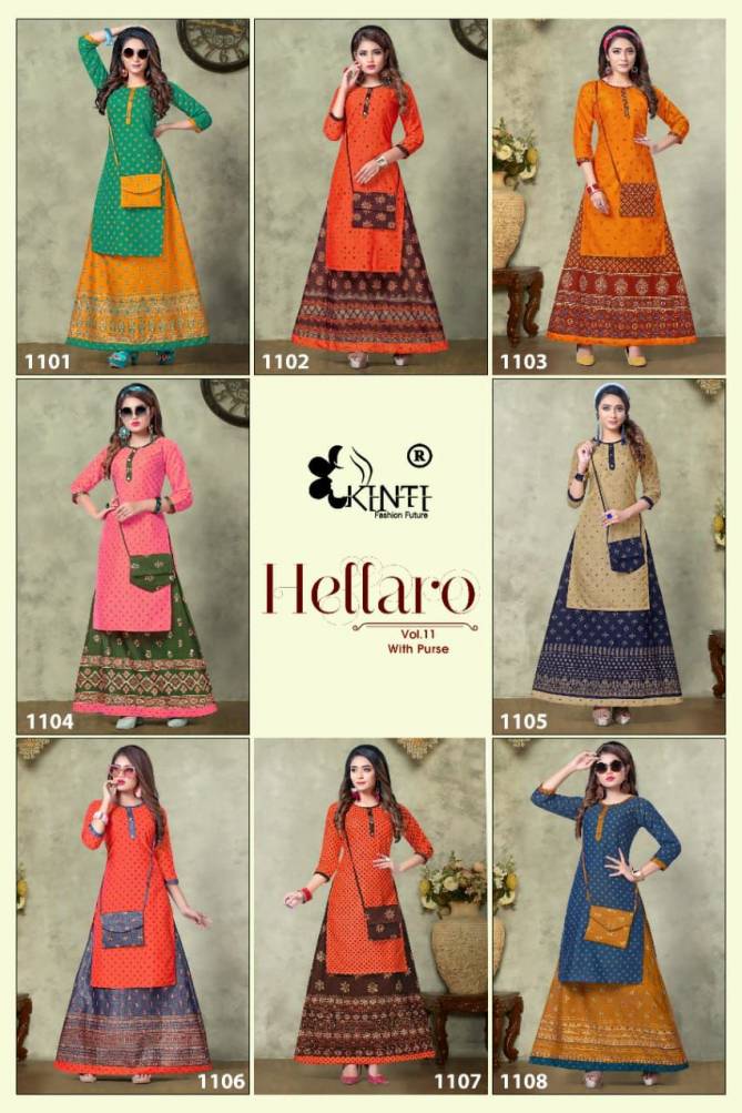 Kinti Hellaro 11 Fancy Ethnic Wear Printed Designer Kurti With Bottom Collection